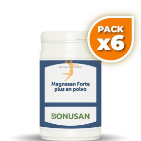 Pack 6x MAGNESAN FORTE PLUS POLVO 120Gr. BONUSAN