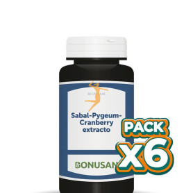 Pack 6x SABAL-PYGEUM-CRANBERRY-EXTRACTO 60 CÁPSULAS BONUSAN