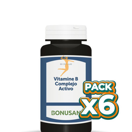Pack 6x VITAMINA B COMPLEJO ACTIVO 60 CÁPSULAS VEGETALES BONUSAN
