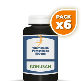 Pack 6x VITAMINA B5 PANTOTENICO 500Mg. 90 TABLETAS BONUSAN