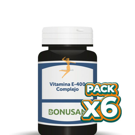 Pack 6x VITAMINA E-400 COMPLEJO 60 CÁPSULAS BONUSAN