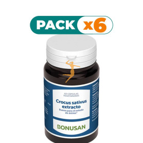Pack 6x CROCUS SATIVUS EXTRACTO 60 CAPSULAS BONUSAN