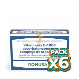 Pack 6x VITAMINA C-1000 COMPLEJO ASCORBATOS 30 COMPRIMIDOS BONUSAN