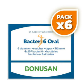 Pack 6x BACTERI 6 ORAL 14 SOBRES BONUSAN