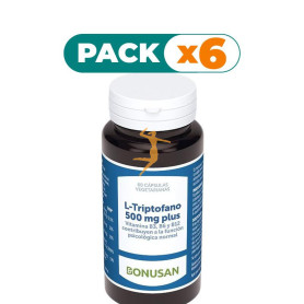 Pack 6x L-TRIPTÓFANO 500 MG PLUS 60 CÁPSULAS BONUSAN