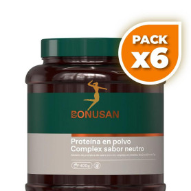 Pack 6x PROTEÍNA EN POLVO COMPLEX SABOR NEUTRO 400G BONUSAN