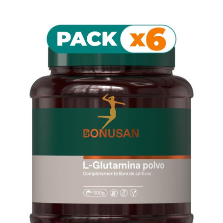 Pack 6x L-GLUTAMINA EN POLVO 500G BONUSAN