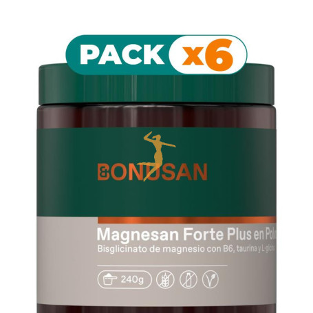 Pack 6x MAGNESAN FORTE PLUS EN POLVO 240G BONUSAN