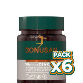 Pack 6x VITAMINA D3 & K2 FORTE 60 PERLAS BONUSAN