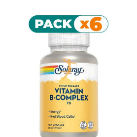 Pack 6x B COMPLEX 75 100 CÁPSULAS VEGETALES ACCION RETARDADA SOLARAY