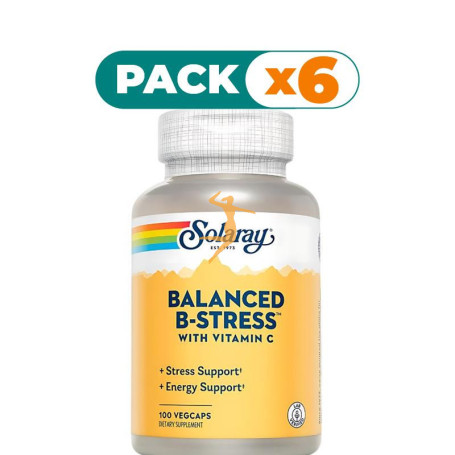 Pack 6x NUTRITIONALLY BALANCED B-STRESS 100 CÁPSULAS VEGETALES SOLARAY
