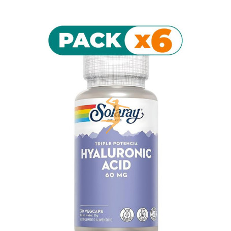 Pack 6x HYALURONIC ACID 60Mg. 30 CÁPSULAS SOLARAY