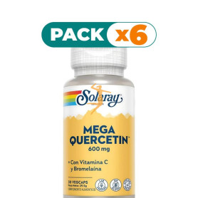 Pack 6x MEGA QUERCETIN 600Mg. 60 CÁPSULAS VEGETALES SOLARAY