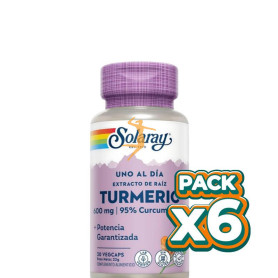 Pack 6x TURMERIC 600Mg. 30 CAPSULAS VEGETALES SOLARAY