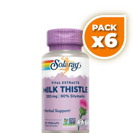 Pack 6x MILK THISTLE 30 CÁPSULAS VEGETALES SOLARAY