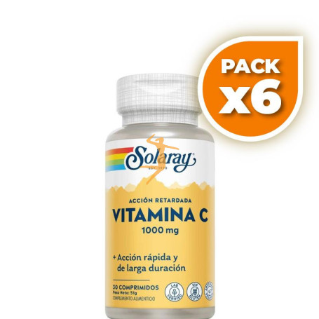 Pack 6x SMALL VITAMIN C 1000Mg. A/R 30 COMPRIMIDOS SOLARAY