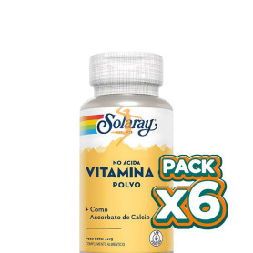 Pack 6x NON-NACID VITAMINA C CRYSTALLINE 227Gr. SOLARAY