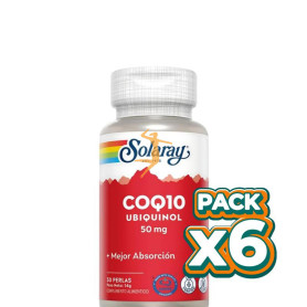 Pack 6x UBIQUINOL COQ-10 50Mg. 30 PERLAS SOLARAY