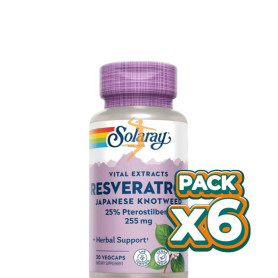 Pack 6x SUPER RESVERATROL 250Mg. 30 CÁPSULAS VEGETALES SOLARAY