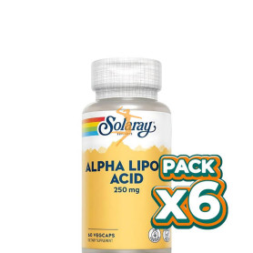 Pack 6x ALPHA LIPOIC ACID 250Mg. 60 CÁPSULAS SOLARAY