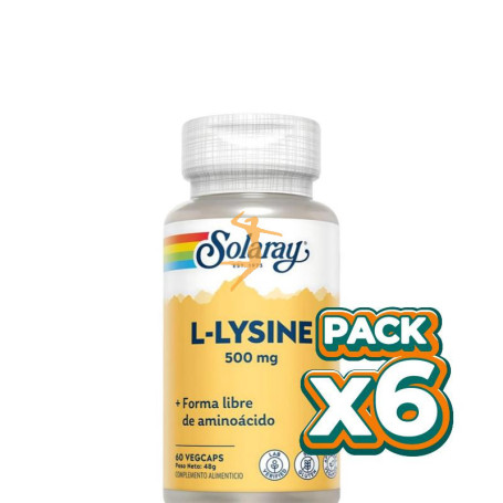 Pack 6x L-LYSINE 500Mg. 60 CÁPSULAS SOLARAY