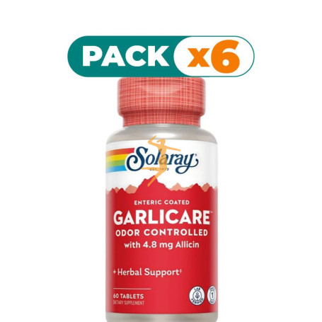 Pack 6x GARLICARE 10.000Mcg. 60 COMPRIMIDOS SOLARAY
