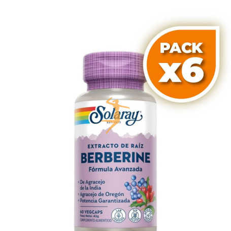 Pack 6x BERBERINE 60 CÁPSULAS VEGETALES SOLARAY