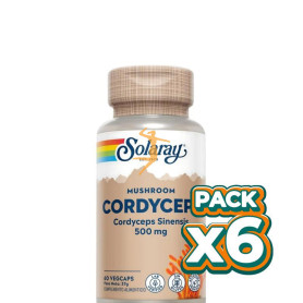 Pack 6x CORDYCEPS FERMENTED 500Mg. 60 CÁPSULAS VEGETALES SOLARAY
