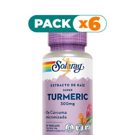 Pack 6x SUPER TURMERIC 30 CÁPSULAS VEGETALES SOLARAY