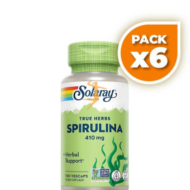 Pack 6x ESPIRULINA 410Mg. 100 CÁPSULAS SOLARAY