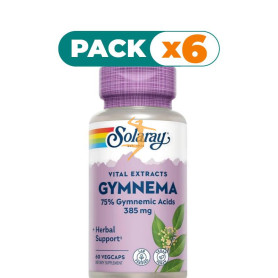 Pack 6x GYMNEMA 385Mg. 60 CÁPSULAS SOLARAY