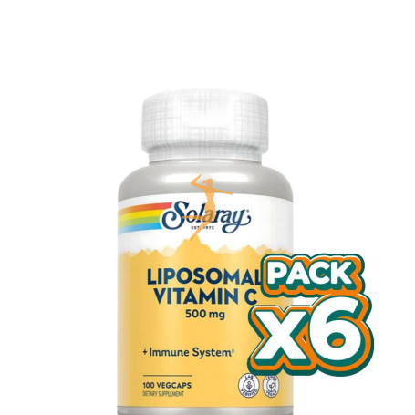 Pack 6x LIPO VITAMIN C 400Mg. 100 CAPSULAS VEGETALES SOLARAY