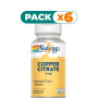 Pack 6x COBRE CITRATO 2Mg. 60 CÁPSULAS VEGETALES SOLARAY