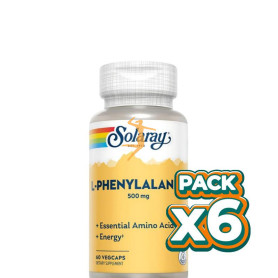 Pack 6x DL-PHENYLALANINE 500Mg. 60 CÁPSULAS VEGETALES SOLARAY