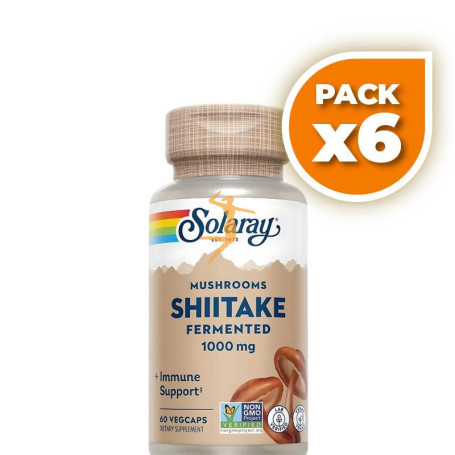 Pack 6x SHIITAKE 500Mg. 60 CÁPSULAS VEGETALES SOLARAY
