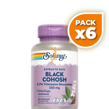 Pack 6x BLACK COHOSH 120 CÁPSULAS VEGETALES SOLARAY