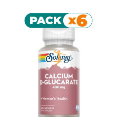 Pack 6x D-GLUCARATE CALCIUM 400Mg. 60 CÁPSULAS SOLARAY
