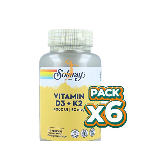 Pack 6x BIG D3 Y K2 120 CAPSULAS SOLARAY