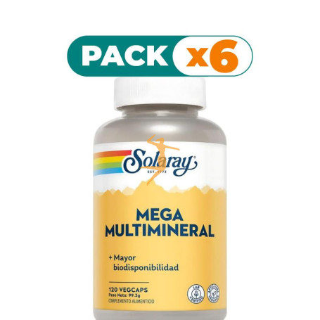 Pack 6x MEGA MULTI MINERAL 120 CAPSULAS SOLARAY