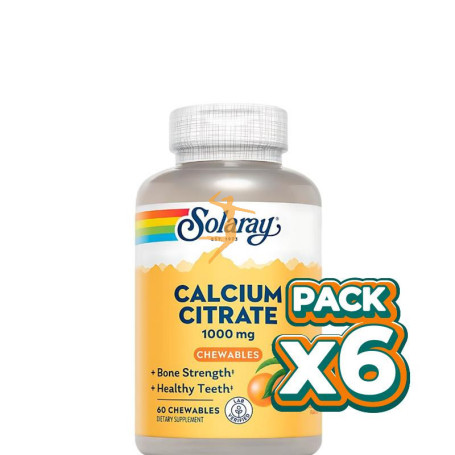 Pack 6x CALCIUM CITRATE 60 COMPRIMIDOS NARANJA SOLARAY