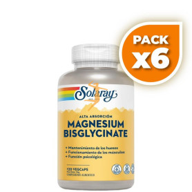 Pack 6x MAGNESIO BISGLYCINATE 120 CAPSULAS SOLARAY