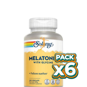 Pack 6x MELATONINA CON GLICINA 100 CÁPSULAS VEGETALES SOLARAY