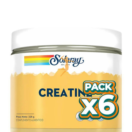 Pack 6x CREATINA EN POLVO SIN SABOR 225G SOLARAY
