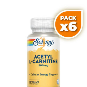Pack 6x ACETYL L-CARNITINE 500MG 30 CÁPSULAS VEGETALES SOLARAY