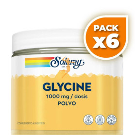 Pack 6x GLYCINE EN POLVO 1000MG 400G SOLARAY