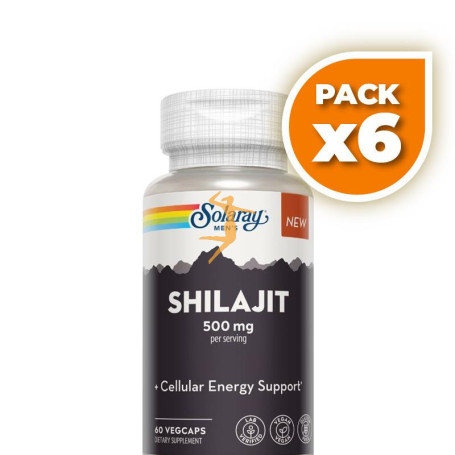 Pack 6x SUPER SHILAJIT 500MG 60 CÁPSULAS SOLARAY