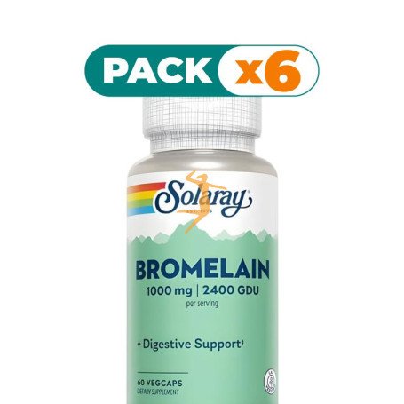Pack 6x BROMELAINA 60 CÁPSULAS VEGETALES SOLARAY