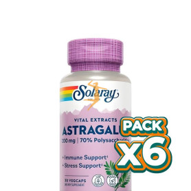 Pack 6x ASTRAGALUS EXTRACTO DE RAÍZ 200MG 30 CÁPSULAS VEGETALES SOLARAY