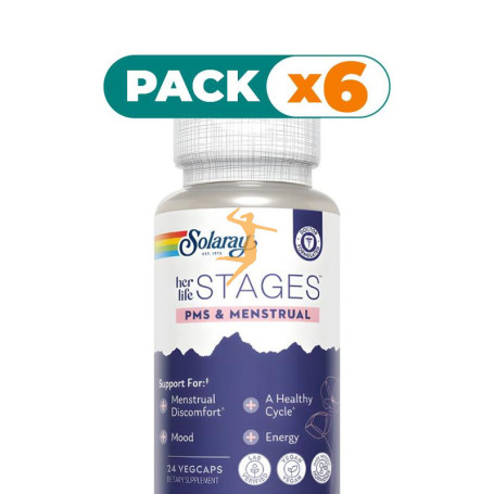 Pack 6x MENSTRUAL STAGES 24 CÁPSULAS VEGETALES SOLARAY
