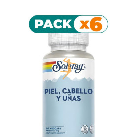 Pack 6x PIEL, CABELLO Y UÑAS 60 CÁPSULAS VEGETALES SOLARAY